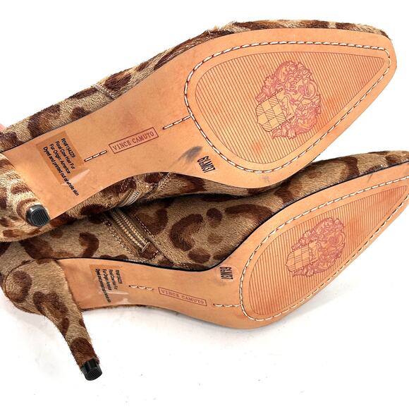 VINCE CAMUTO Ambind Boot 6.5 Calf Hair Tan NWOT Leopard Cheetah Heel Bootie - Picture 7 of 7